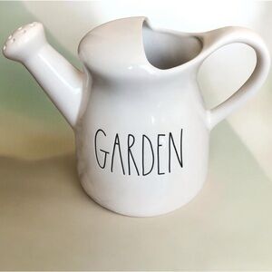 Rae Dunn White Ceramic 'Garden' Watering Can Decorative Planter